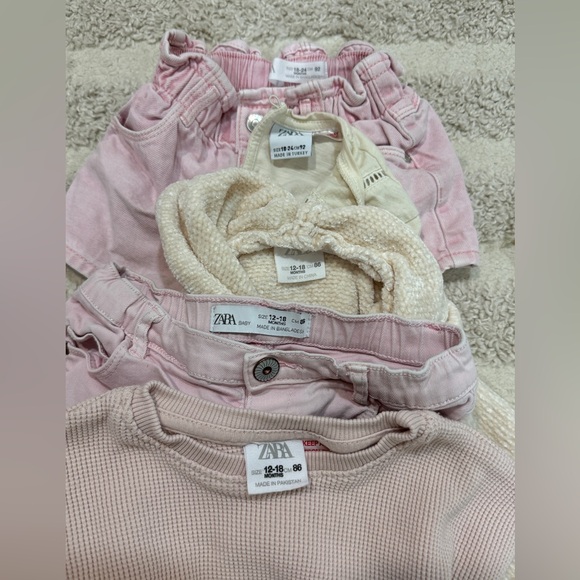 BUNDLE Zara Kids toddler girl set corduroy shorts tee sweater ribbed top ruffle - Picture 3 of 8